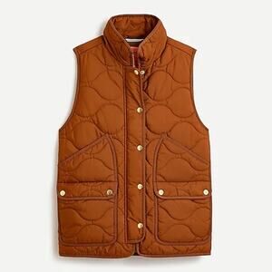J. Crew Quilted Vest in Rich Brown